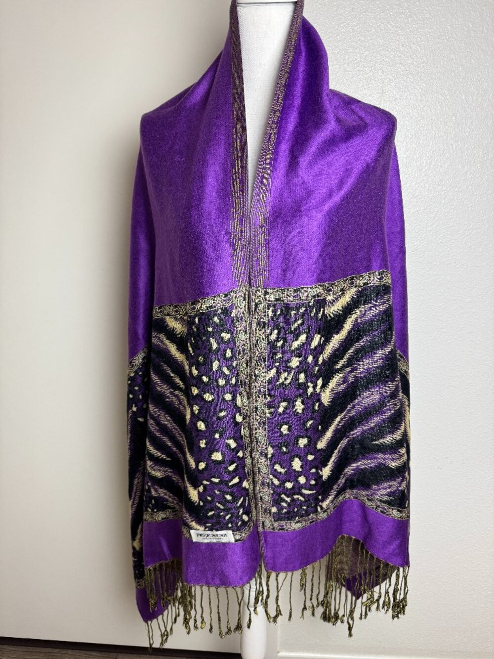 100% Pashmina Purple Scarf